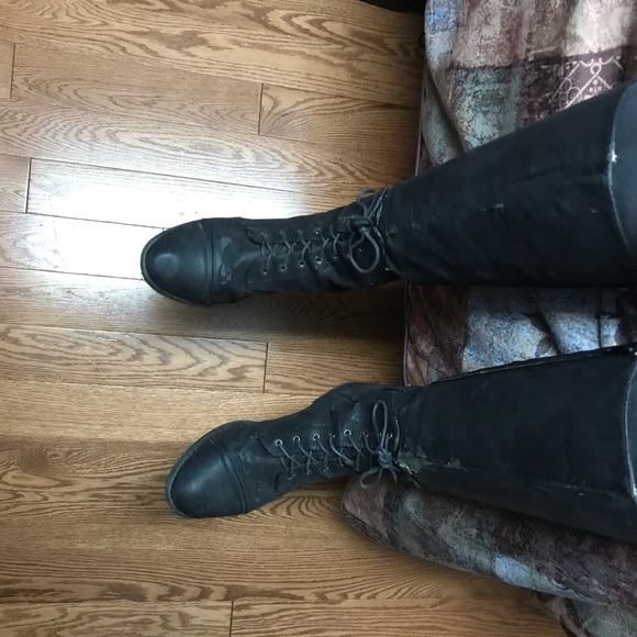 Ed Hardy knee high boots - Picture 5 of 9